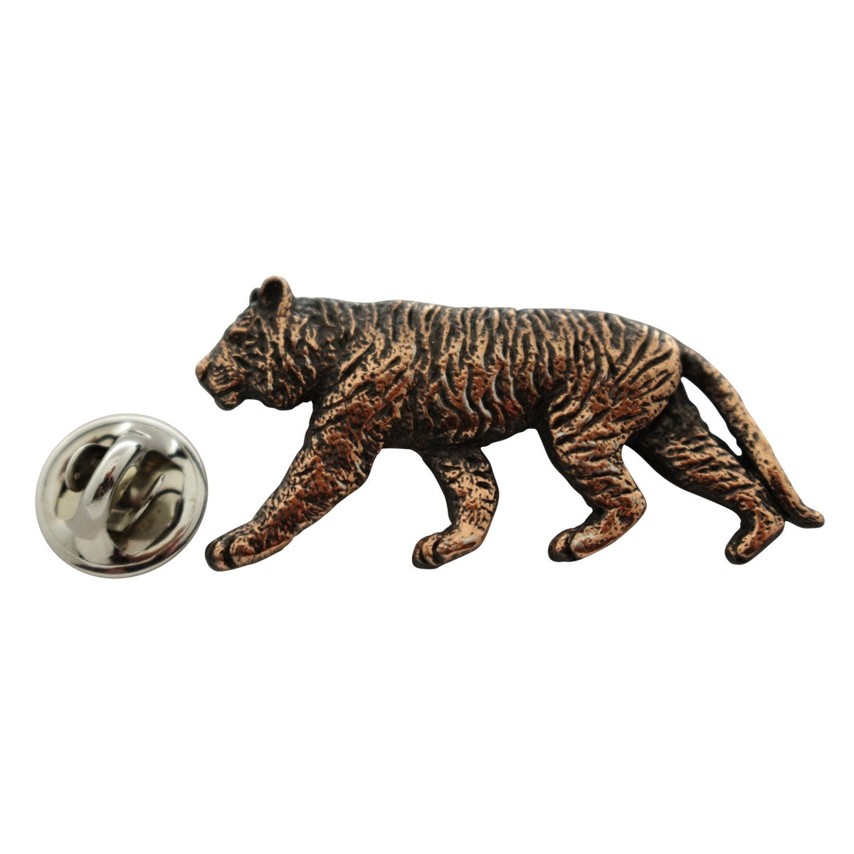 Tiger Pin ~ Antiqued Copper ~ Lapel Pin ~ Sarah's Treats & Treasures